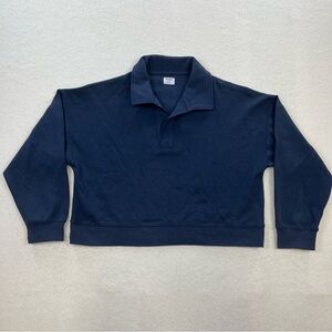 Cotton On Navy Blue Cropped Pullover Jacket Size Medium